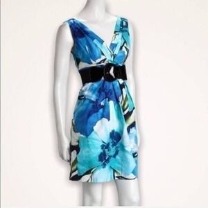 Corey P. Sleeveless Floral Dress Blue‎ 10